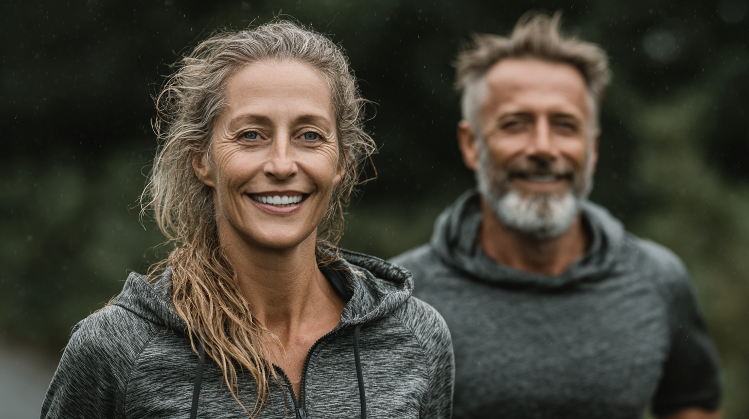 Люди середнього віку займаються природними рухами на свіжому повітрі